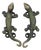 Green Brass Lizard Door Handles - A Pair For Sale