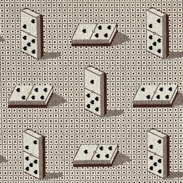 Abstract Sample - Schumacher Domino Epingle Fabric in Brown For Sale - Image 3 of 3