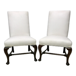 Queen Anne Style Mahogany Side Chairs, Early 20th Century - A Pair
