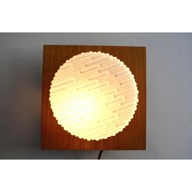 Vintage wall lamp or ceiling lamp from the 1960s - teak with opalgals - Two versions E27 European Plug (up to 250V).The...