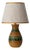 Mustard and Green Ceramic Table Lamp from Bay Keramik, West Germany, 1960s For Sale
