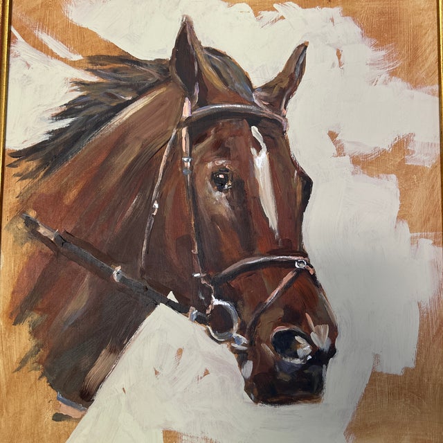 Contemporary original horse portrait painting by Stephen Heigh. Signed and framed. Measures 16x18 or 22x24 framed. Check...