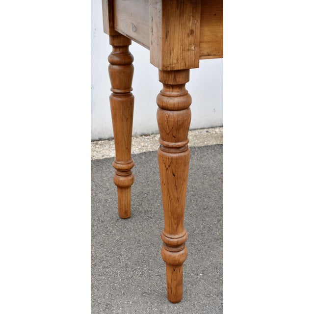 Brown Antique Pine Turned Leg Swivel-Top Table For Sale - Image 8 of 12