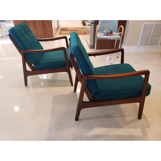 1950s Vintage Ole Wanscher for France & Daverkosen Fd-109 Model Lounge Chairs - a Pair For Sale - Image 5 of 12