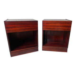 Mid 20th Century Pair Mid Century Modern Danish Rosewood Nightstands For Sale