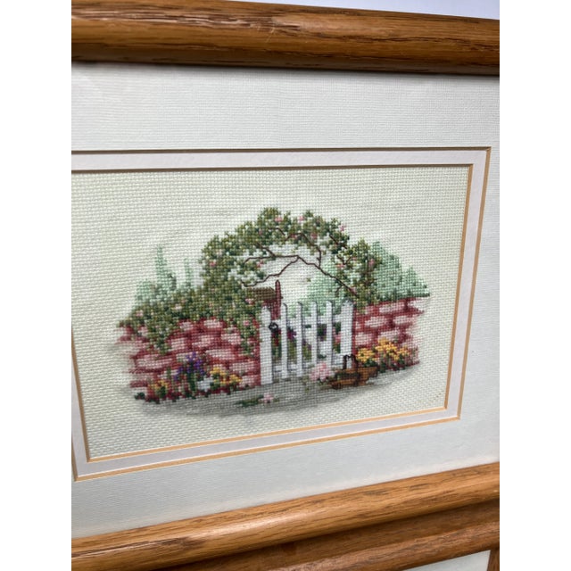 3 very finely stitched pictures 5 x 7 overall size with double matted & framed is 9 x 11