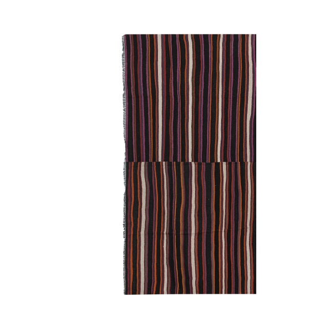 Striped Turkish Kilim Rug 9'1'' X 11'1'' For Sale - Image 4 of 11