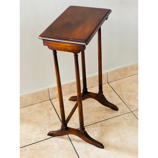Traditional Petite Wood Accent or Tea Table, Vintage For Sale - Image 3 of 14