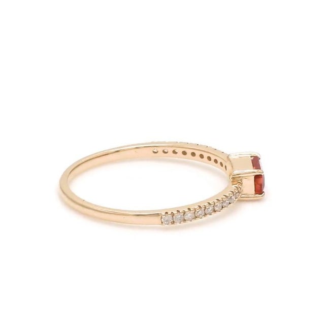 Gemstone Natural 0.37 cts red sapphire & 0.14 cts diamond ring 14k gold For Sale - Image 7 of 18