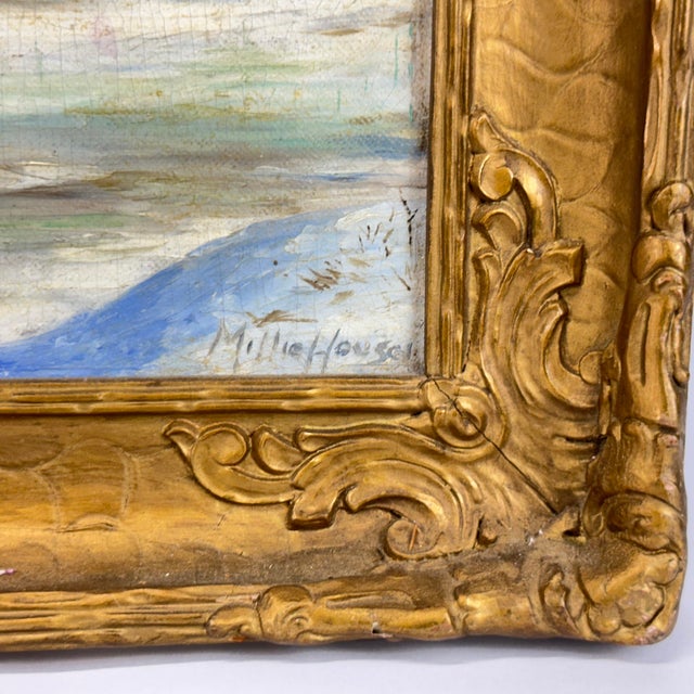 Millie Housel (1887-1970) New Hope Pa Oil Painting "A Home in Bucks County", Gilt Frame For Sale - Image 4 of 7