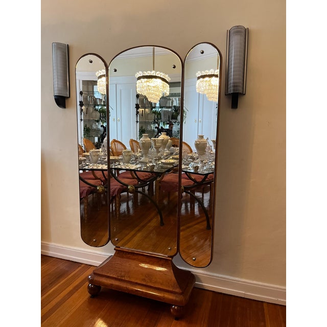 Art Deco Three-Part Standing Mirror, 1920s For Sale - Image 14 of 14