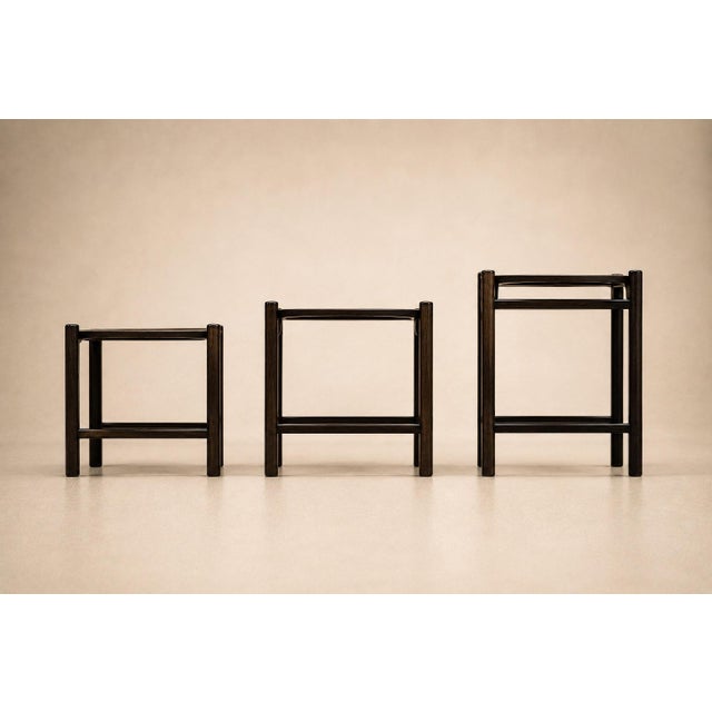 Brazilian Modern Nesting Tray Tables in Rosewood by Jorge Jabour, 1960s For Sale - Image 4 of 14