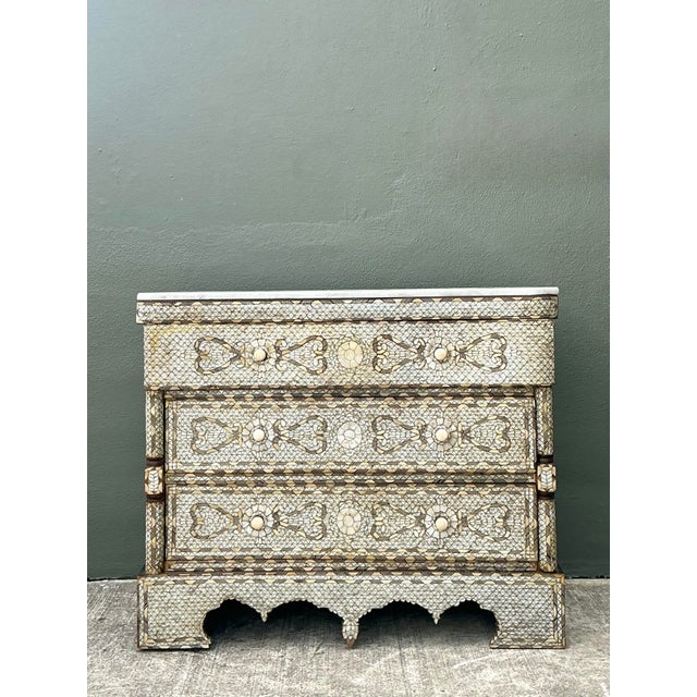 Vintage Mother of Pearl Inlay Chest of Drawers For Sale - Image 9 of 14