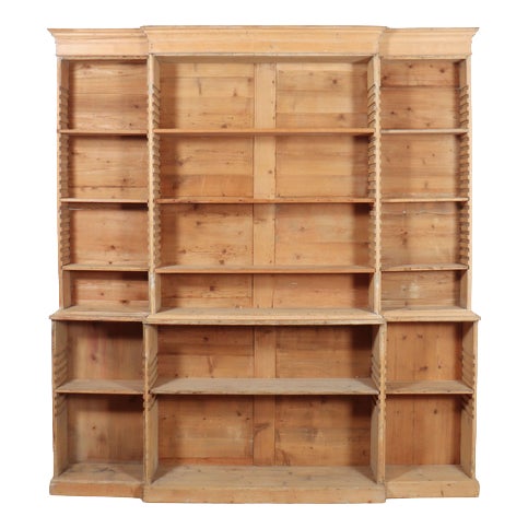 Georgian Pine Open Bookcase For Sale