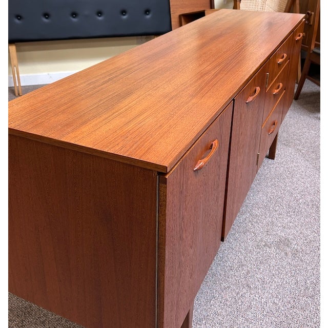 Mid Century Modern Teak Credenza c.1960 Left Side Cabinet W/ Shelf and Drawers. For Sale In San Francisco - Image 6 of 14