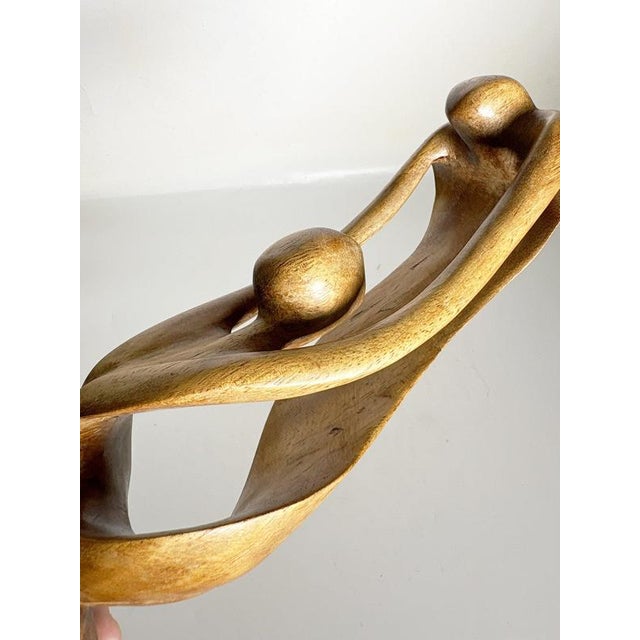 Brown Wooden Sculpture of a Woman and Child, France, 1970 For Sale - Image 11 of 16