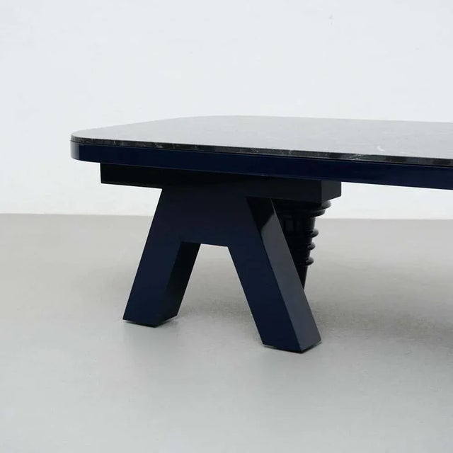 Black Jaime Hayon Black and Blue Marble Multileg Low Table attributed to Bd Barcelona For Sale - Image 8 of 13