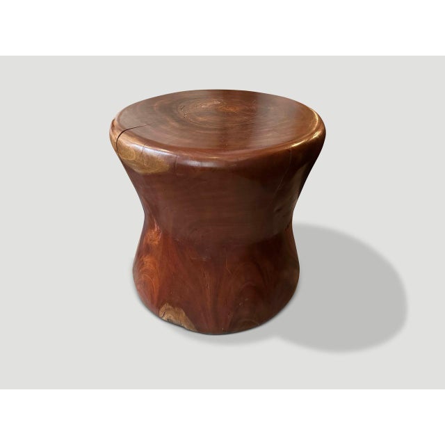 Andrianna Shamaris Wood Side Table or Stool For Sale - Image 4 of 5