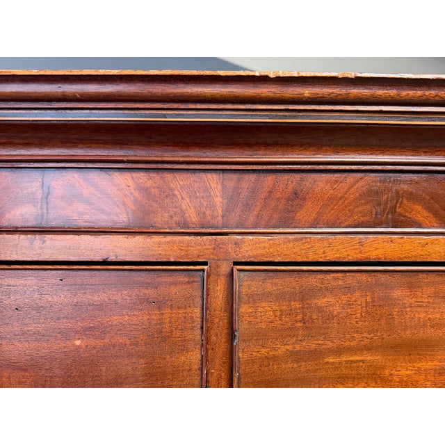 Early 19th Century Federal Period Mahogany Chest on Chest With Original Lion Head Brasses, American For Sale - Image 10 of 14