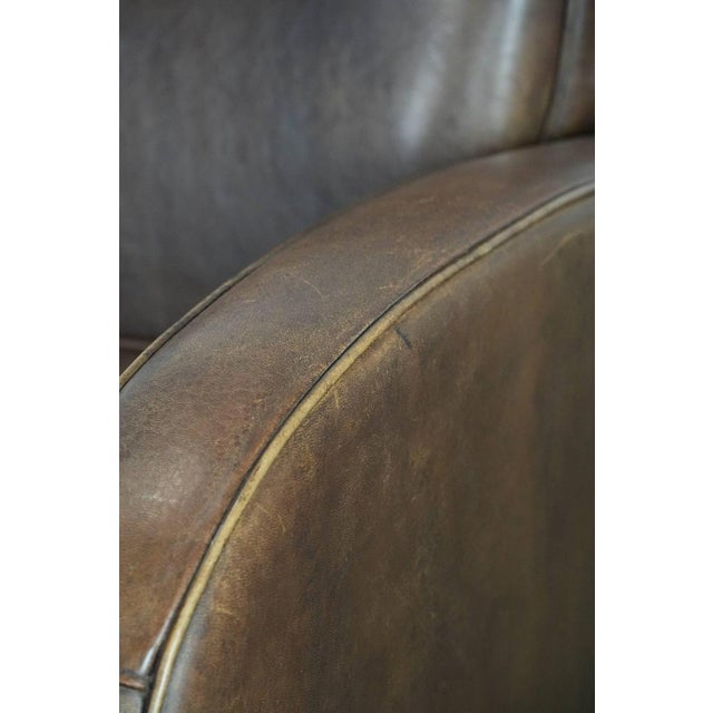 Vintage Brown Sheepskin Armchair For Sale - Image 13 of 15