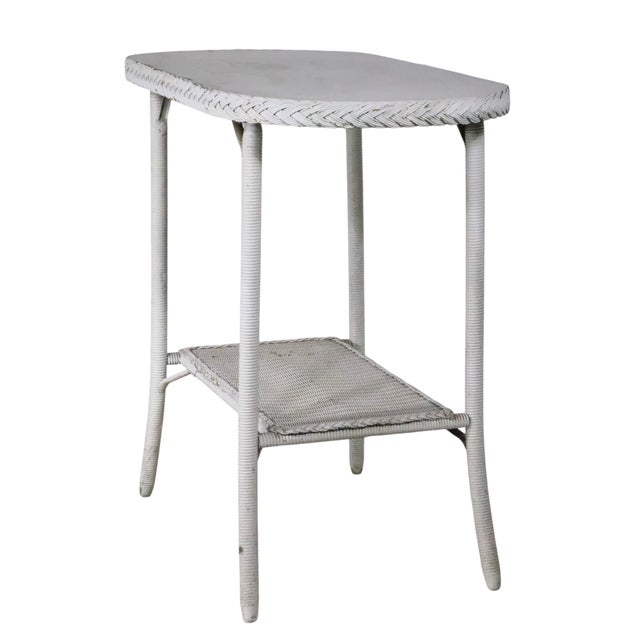 Vintage Oval White Wicker Table Att. To Lloyd Loom C 1930/50's For Sale - Image 11 of 12