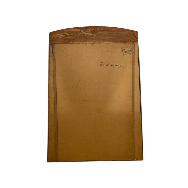 Brown 1970s Mid-Century Modern Wall Mirror by Lane Furniture With Ribbed Crest For Sale - Image 8 of 8