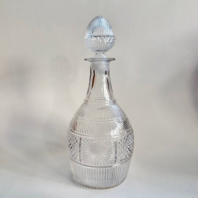 Glass Metropolitan Museum of Art Sandwich Glass Reproduction Decanter With Acorn Stopper For Sale - Image 7 of 7