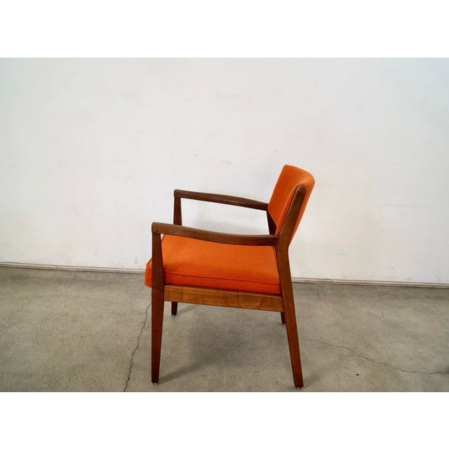 Orange 1960’s Mid-Century Modern Walnut Armchair by Alma Desk Company For Sale - Image 8 of 12