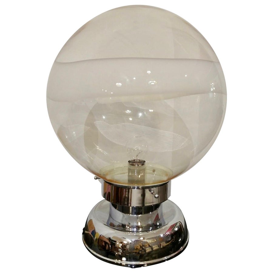 Carlo Nason Handblown Murano Glass Sphere Table Lamp for
