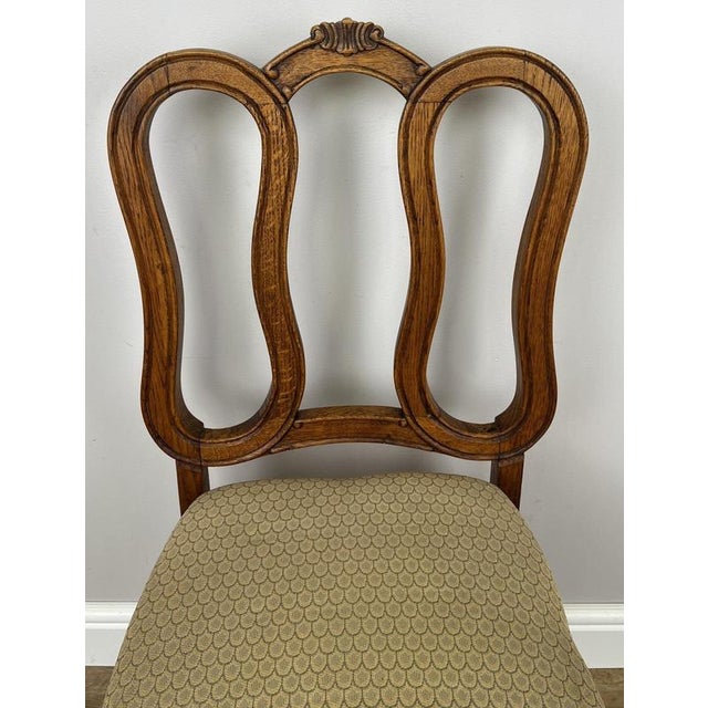French Louis Style Oak Dining Chairs with Upholstered Seats, Set of 6 For Sale - Image 10 of 16