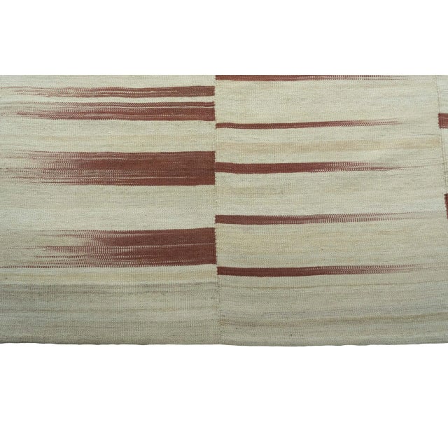 Handwoven Wool Kilim Rug For Sale - Image 6 of 9