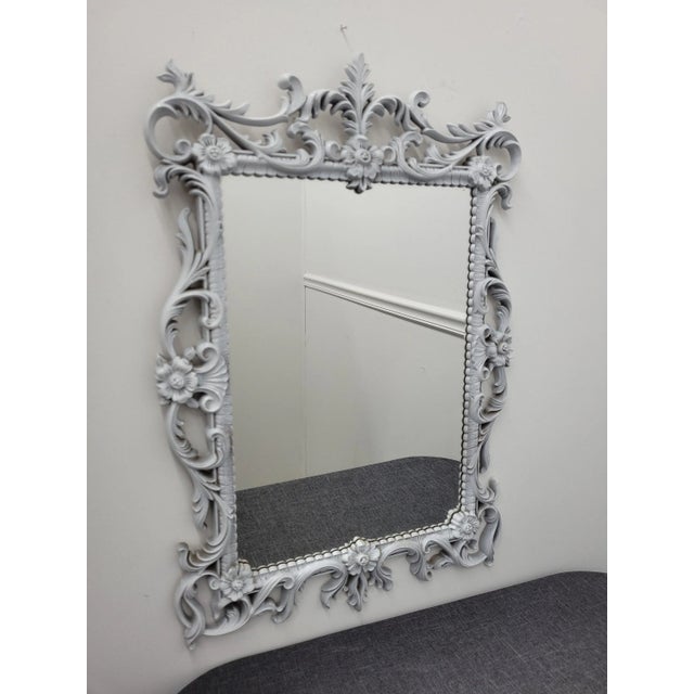 Vintage White Turner Square Wall Mirro For Sale - Image 10 of 10