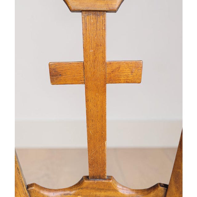 Wood Antique Spanish Church Prayer Chair, 1890s For Sale - Image 7 of 15