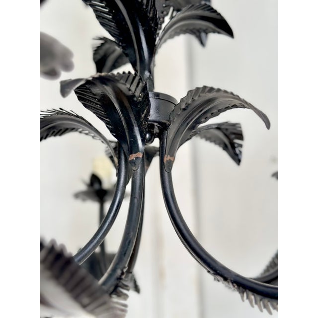 Vintage French Black Tole Chandelier, 1960s For Sale - Image 14 of 18