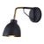 Matthew Izzo Home Small Mid-Century Matte Black and Brass Wall Sconce For Sale