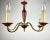 Gilded Brass and Burgundy Ceramics Chandelier For Sale - Image 3 of 7