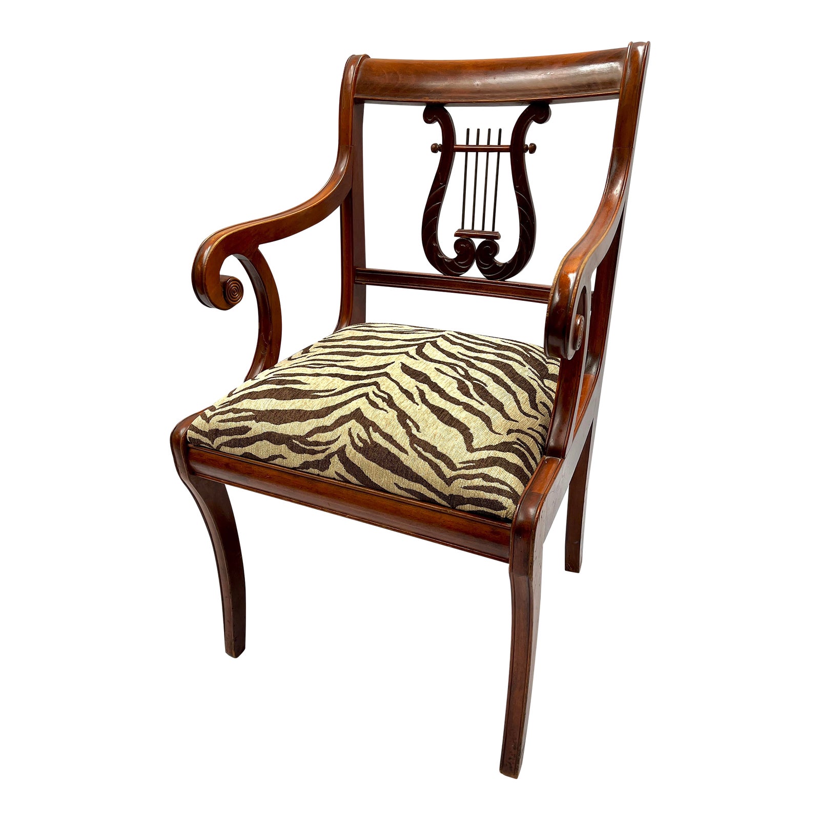 Mid 20th Century Vintage Harp Back Arm Chair Chairish