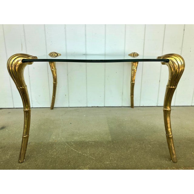 20th Century Hollywood Regency Brass and Glass Table For Sale - Image 13 of 13