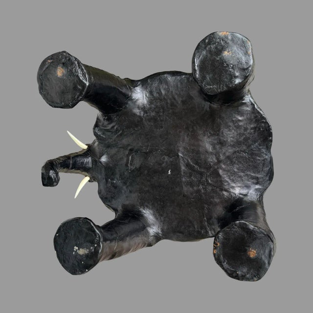 Leather Wrapped Elephant Footstools, Pair For Sale In Greenville, SC - Image 6 of 6
