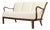 Danish Modern Solid Walnut Spindle Back Sofa in Schumacher Fabric, Circa 1960 For Sale