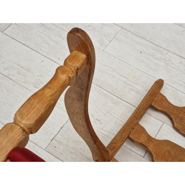 Brown Danish Armchair in Oak Wood & Wool, 1960s For Sale - Image 8 of 18