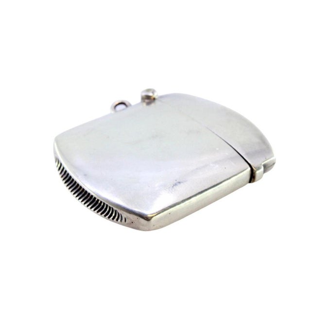 Metal Plain Silver Matchbox with Hanging Ring For Sale - Image 7 of 7