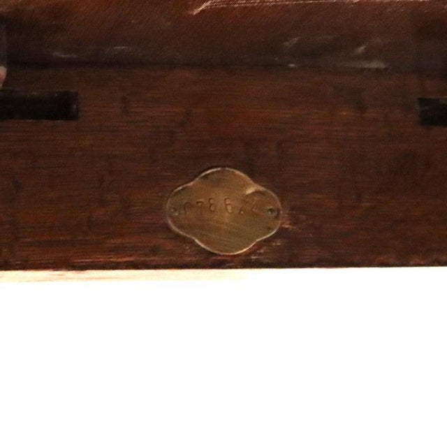 Classical Roman Vintage Classical Oak Long Table With Roman Column-Form Legs & Shelf C1940 For Sale - Image 3 of 18