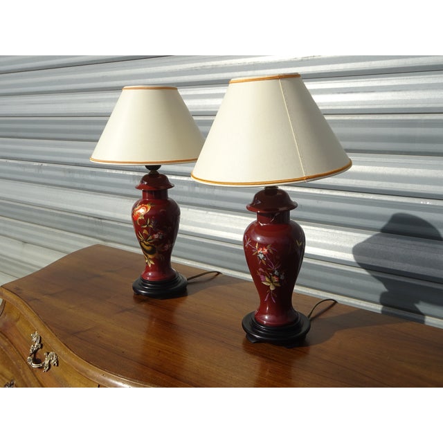 Mid-Century Modern Limoges Porcelain Bedside Lamps, 1970s, Set of 2 For Sale - Image 3 of 18