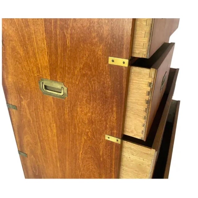 Walnut Campaign Chest of Drawers For Sale In Tampa - Image 6 of 15