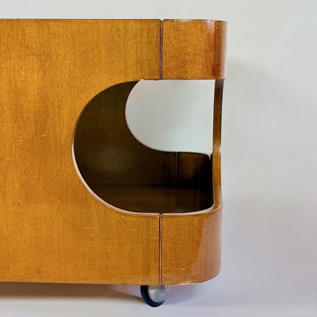 Vintage Space Age Sculptural Coffee Table in Curved Wood, Italy, 1970s For Sale - Image 16 of 18