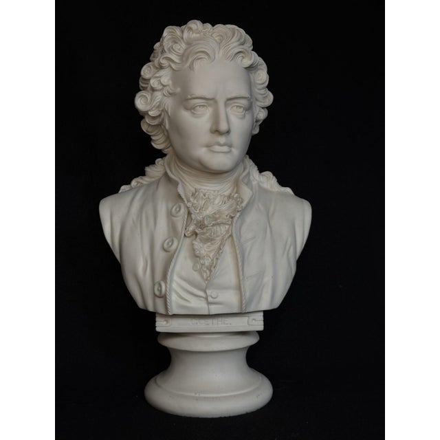 Rare Large Antique Parian Johanne Wolfgang Von Goethe R & L Portrait Bisque Bust For Sale - Image 11 of 17