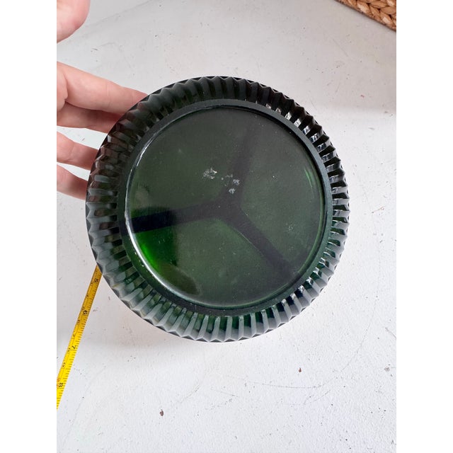 1940s Mid Century Modern Retro Starburst Green and Brass Divided Candy Dish For Sale - Image 12 of 12