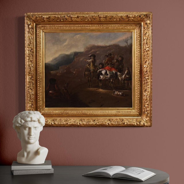 17th Century Flemish Artist, Hunting Scene, 1660, Oil on Canvas For Sale - Image 5 of 16