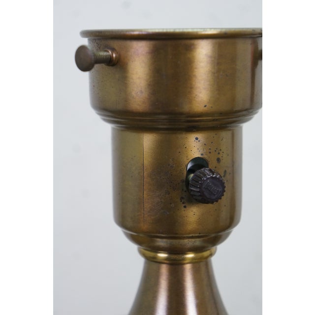 2 Vintage Brass Hollywood Regency Torchiere Column Table Lamps 20 For Sale - Image 12 of 14